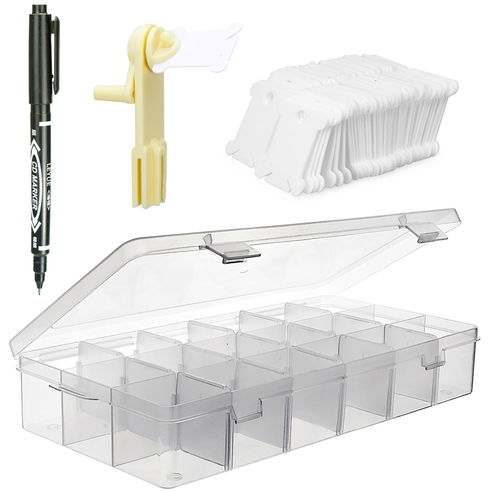 Craft Embellishment Storage - Stickgarn-Organizer mit 18 Fächern, Kreuzstich-Faden-Aufbewahrungsbox &