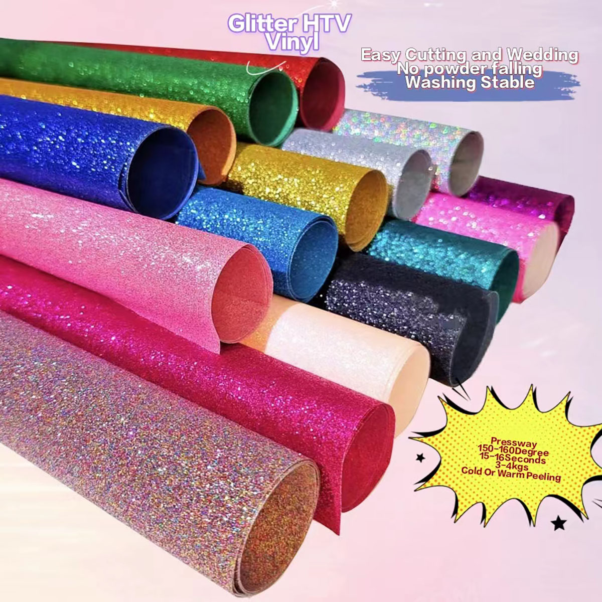 Glitter Vinyl Roll - CHEONET HTV – Glitzer-Transferfolie zum Aufbügeln