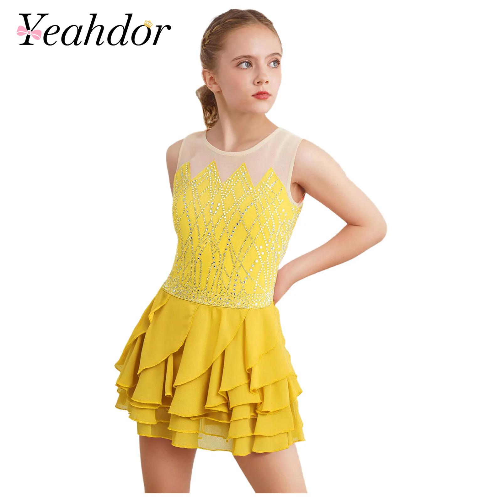 Rhinestone Banding Trim - Mädchen Mesh Eiskunstlauf Kleid Tanz Trikots