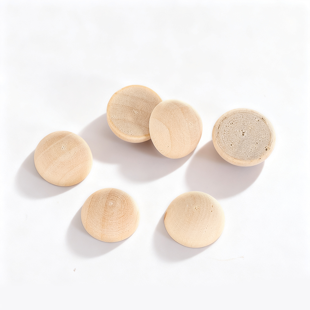 Embellish Craft - 120 Stück 15 mm halbe Holzkugeln,