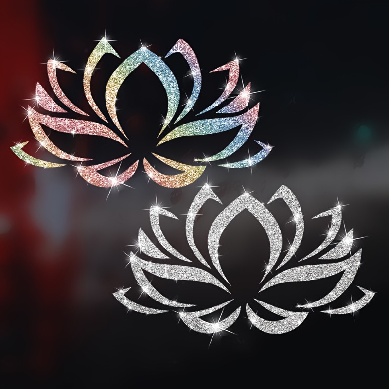 Glitter Vinyl Roll - 1PC Nachahmung Diamant Glitter Lotus Muster