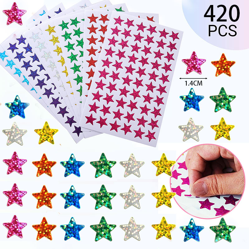 420 Stück Stern-Aufkleber, gli – Glitter Vinyl Roll Bewertung und Preis