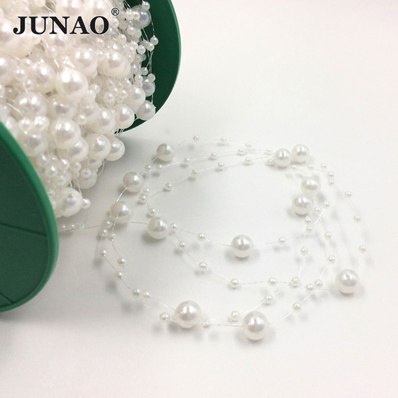JUNAO 20 Meter 3 + 8 mm weiße  – Pearl Trim Chain Bewertung und Preis