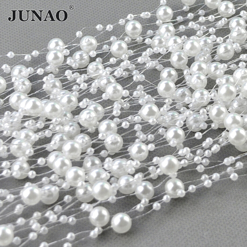 JUNAO 20 Meter 3 + 8 mm weiße  – Pearl Trim Chain Bewertung und Preis
