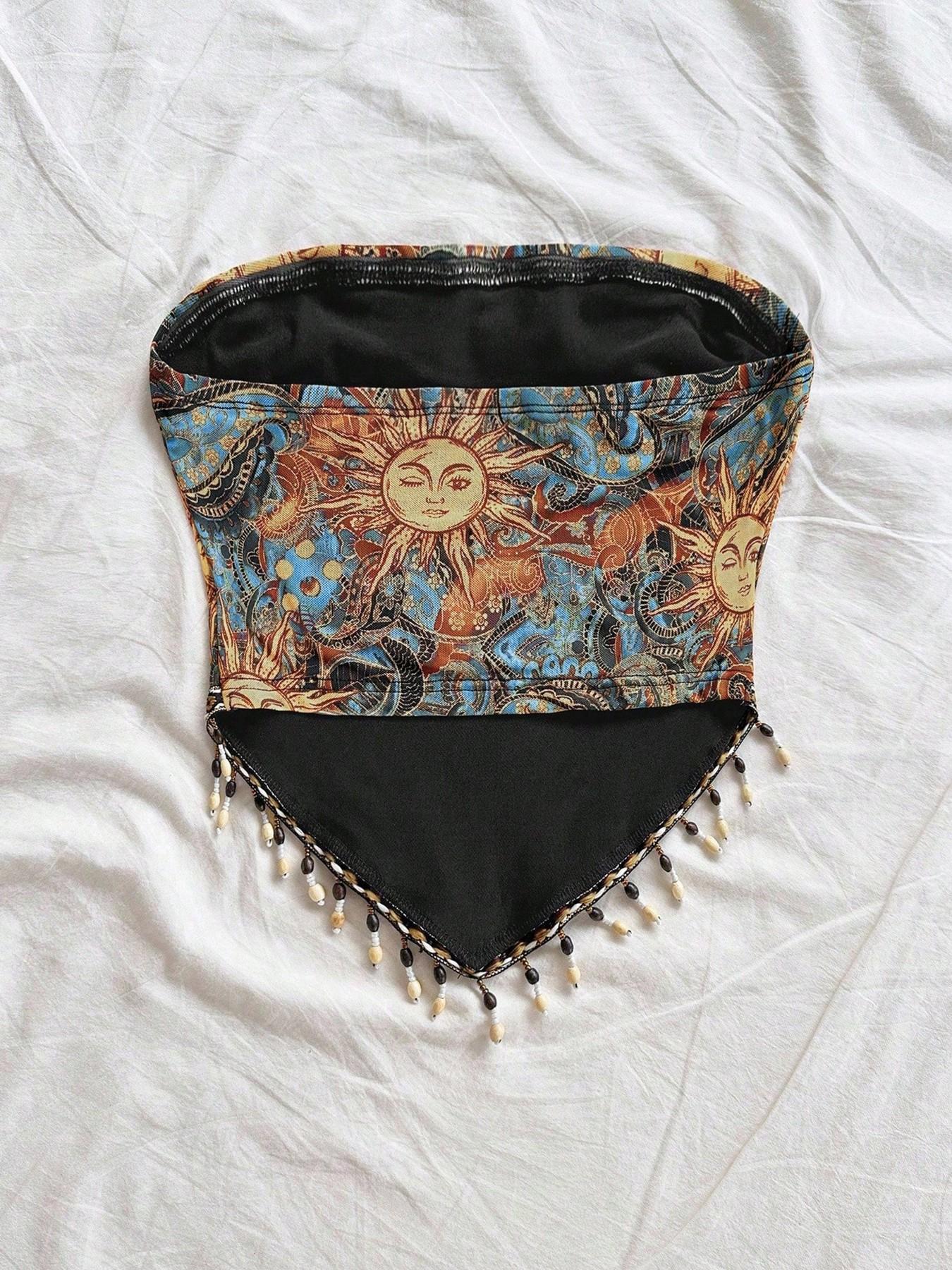 1-teiliges bedrucktes Mesh-Str – Beaded Trim Fringe Bewertung und Preis