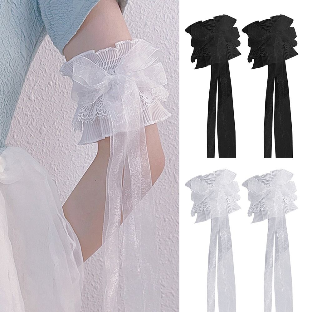 Arm stulpen Bowknot Arm Ärmel  – Elastic Lace Trim Bewertung und Preis