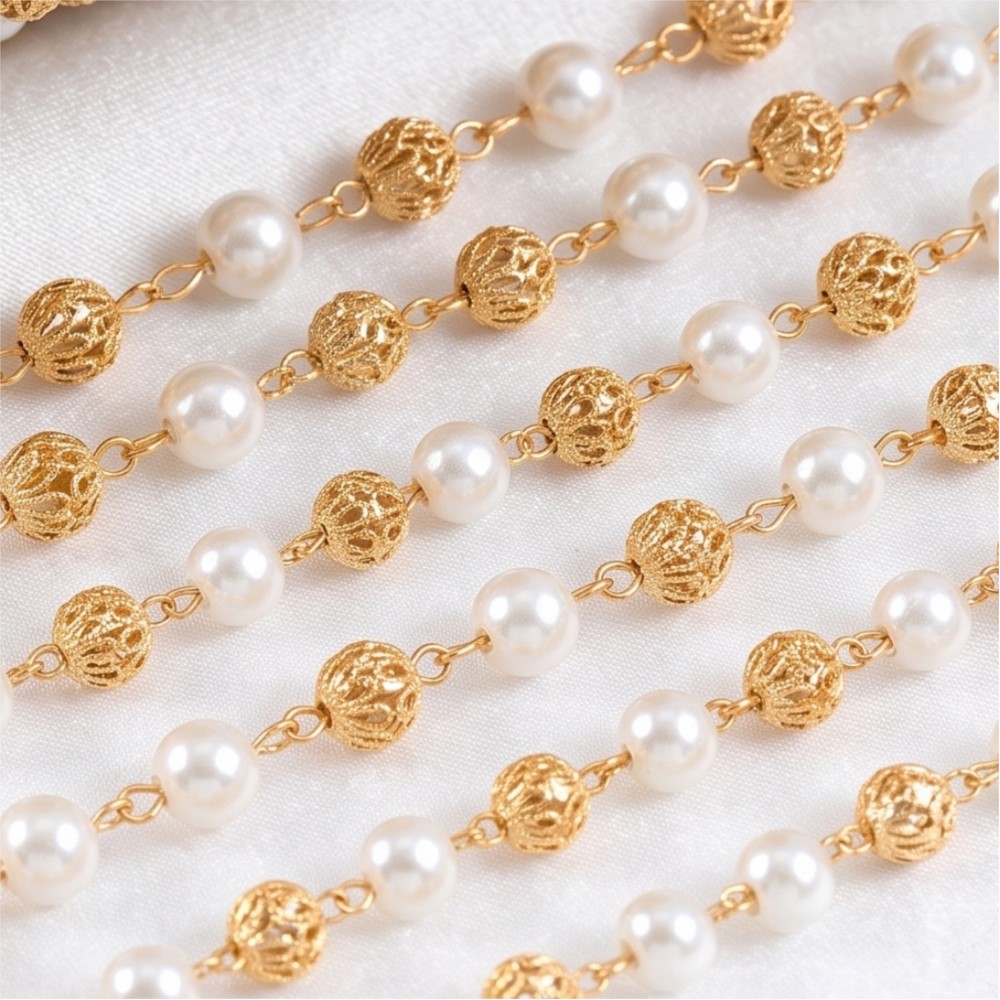 0,5 Meter/1 Meter Kunstperlen- – Pearl Trim Chain Bewertung und Preis